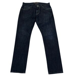 34 Heritage Cool Mid-Rise Tapered Denim Jeans Dark Blue 60% Cotton Comfort 33x33